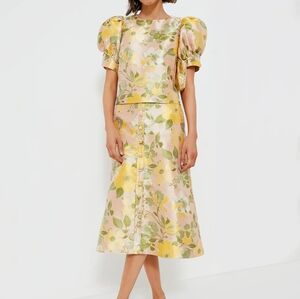 NWT Pomander Place Lotus Jacquard Thea Blouse and Adalyn Skirt Set M/L